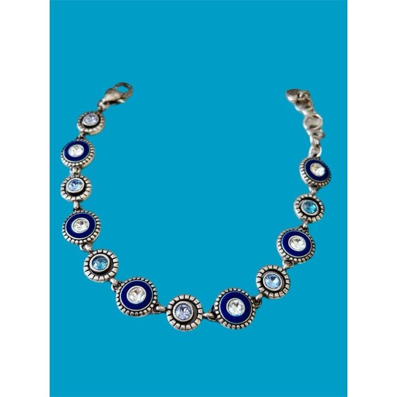 Brighton Halo Eclipse Bracelet Style JF4683 Silver & Blue without Tags Crystals - Picture 2 of 8
